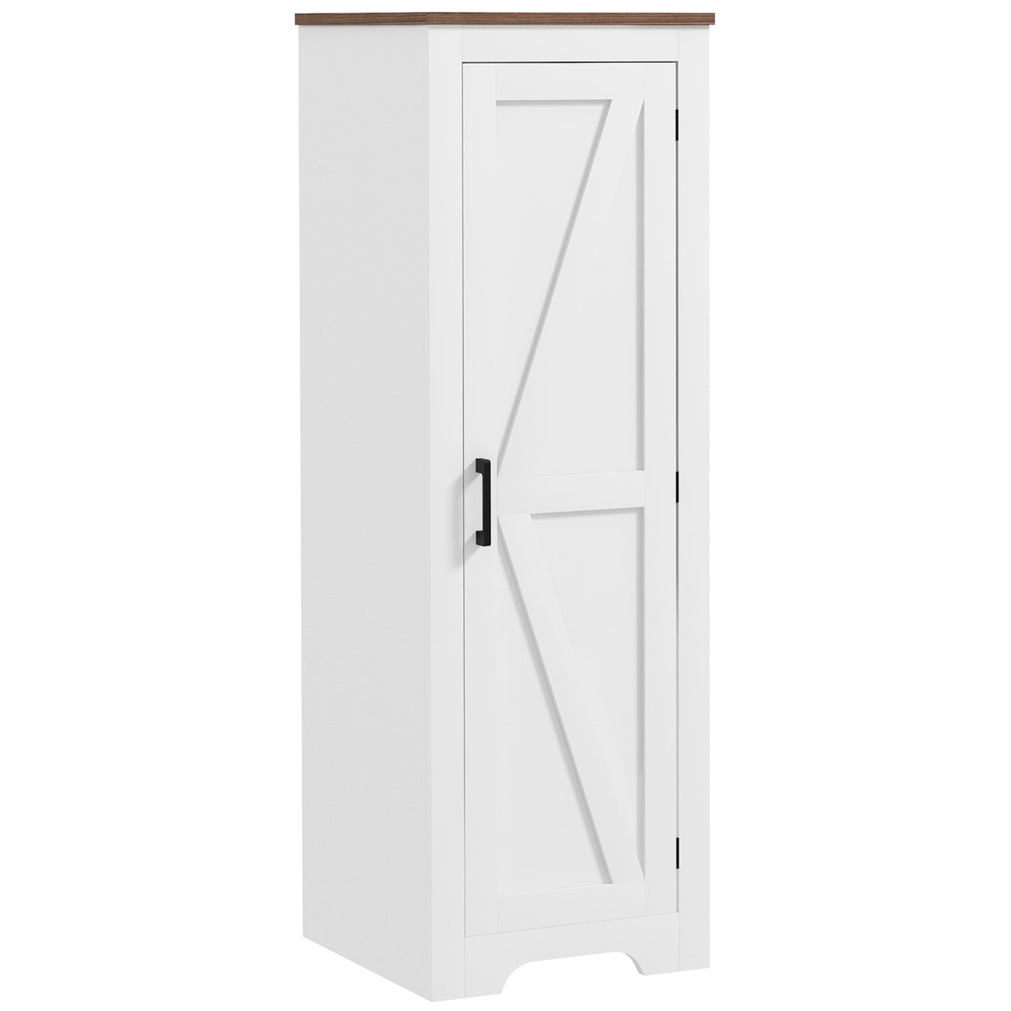 Farmhouse Style Accent Cabinet with Adjustable Shelf, White