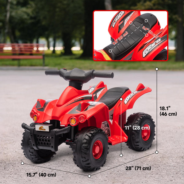 6V Off-Road Quad with Music, Red