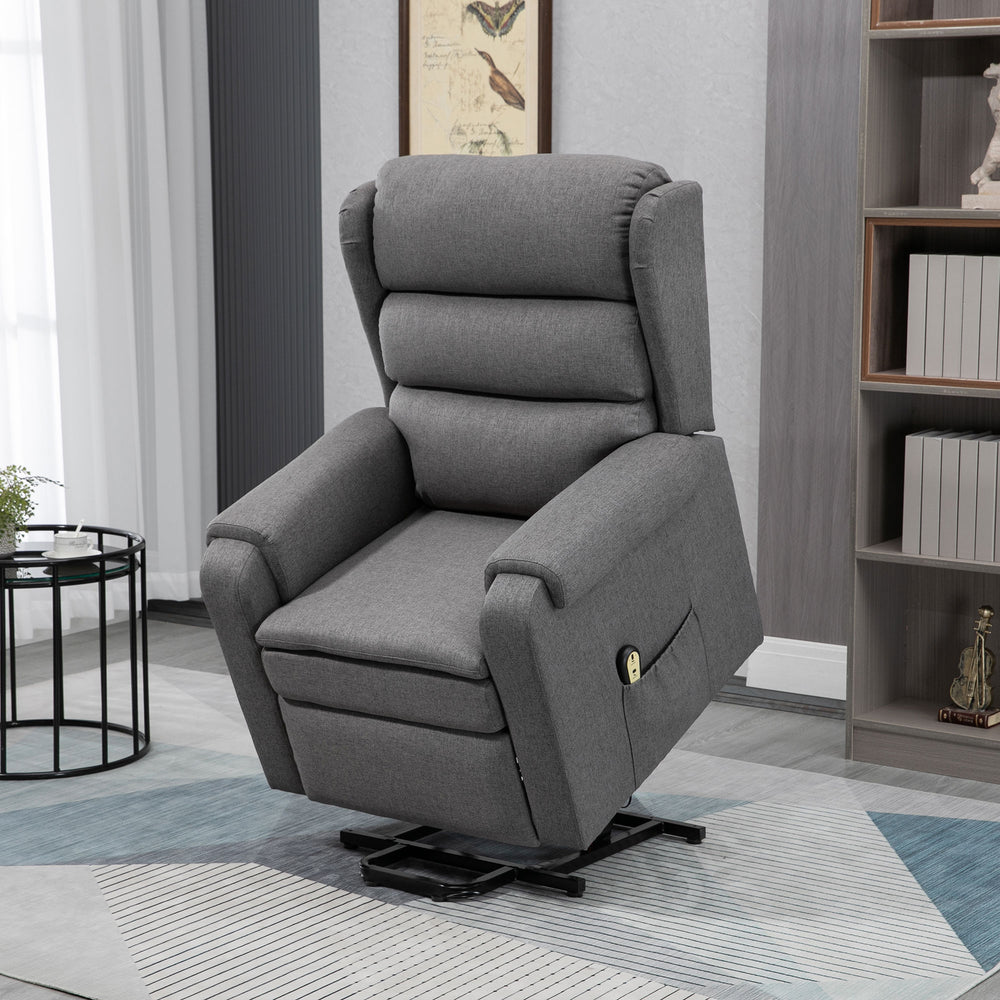 Fauteuil releveur pour personnes âgées avec repose-pieds, gris