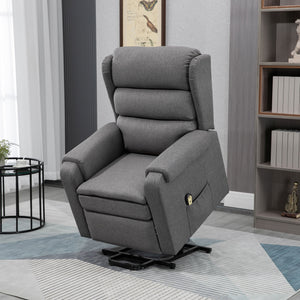 Fauteuil releveur pour personnes âgées avec repose-pieds, gris