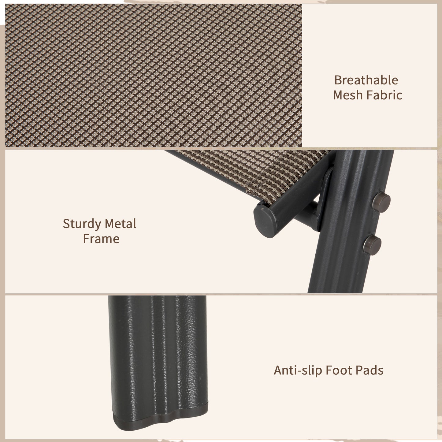 Outsunny Set of 4 Outdoor Dining Chairs, Sturdy Stackable Patio Chairs with Armrests for Balcony Garden, Grey