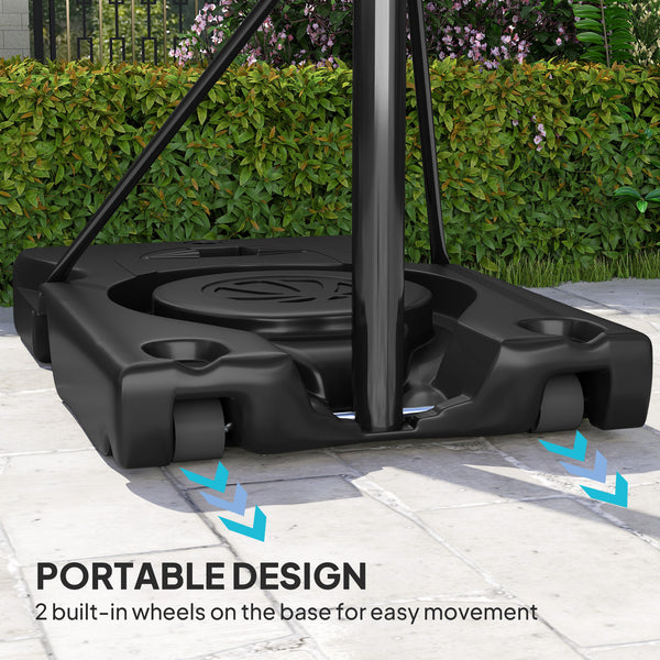 Panier de basket portable de 1,3 à 3 m avec roulettes