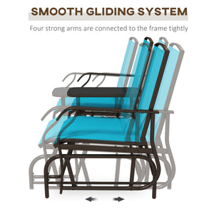2-person rocking chair, garden bench, blue