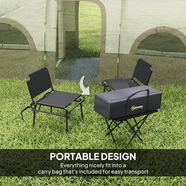 4-6 Person Camping Tent, 3 Room Cabin Tent, Waterproof 3000mm & UPF 30+, with Sewn-in Groundsheet & Carry Bag, Khaki