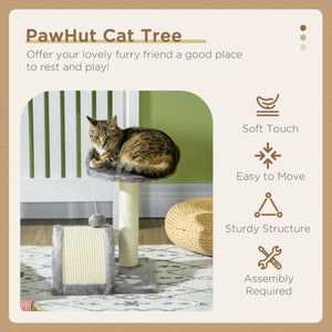 43cm Cat Tree with Hanging Toy, Grey