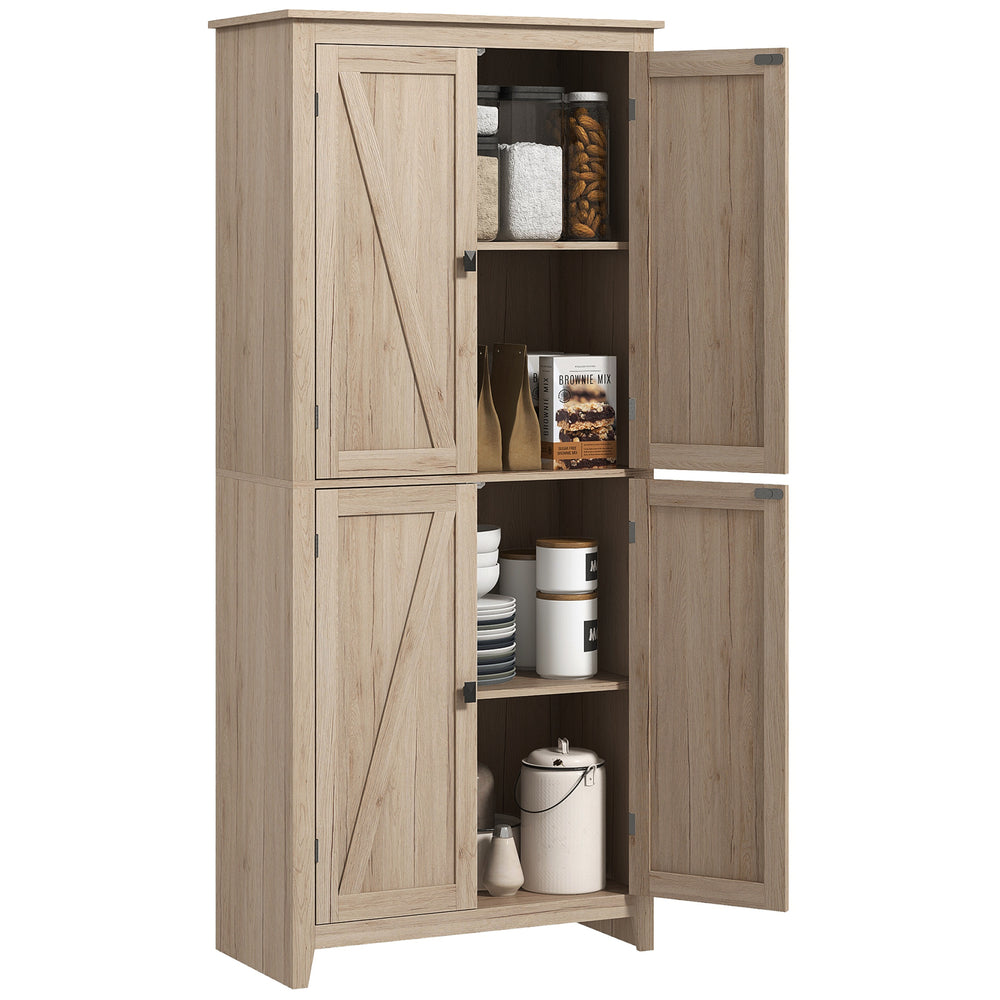 Meuble de rangement avec portes et étagères, beige