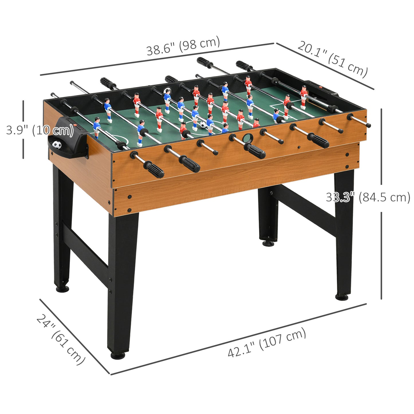 43" 4-in-1 Multi-Function Game Table, Billiards, Air Hockey, Table Tennis, Foosball, Easy Setup for the Whole Family