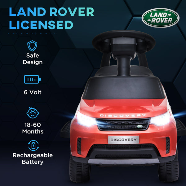 Land Rover 6V with musical horn and headlights, red