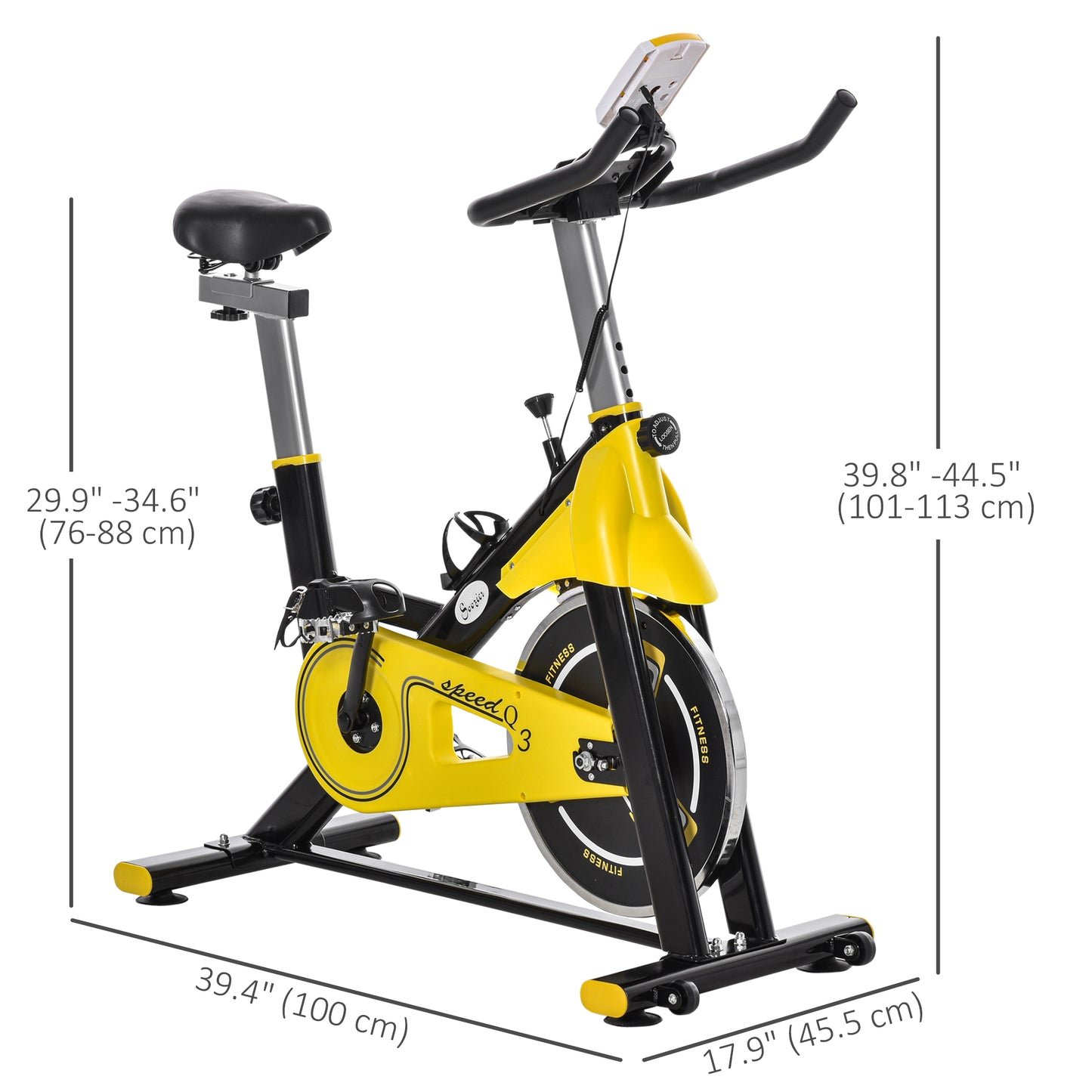 Indoor Stationary Exercise Bike with Belt Drive, Adjustable Resistance, Seat, Handlebars with LCD Display for Home Gym