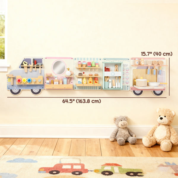 Tableau mural sensoriel à 5 activités