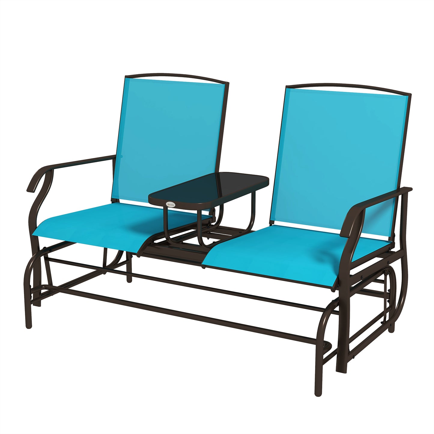 Fauteuil à bascule pour 2 personnes, banc de jardin, bleu