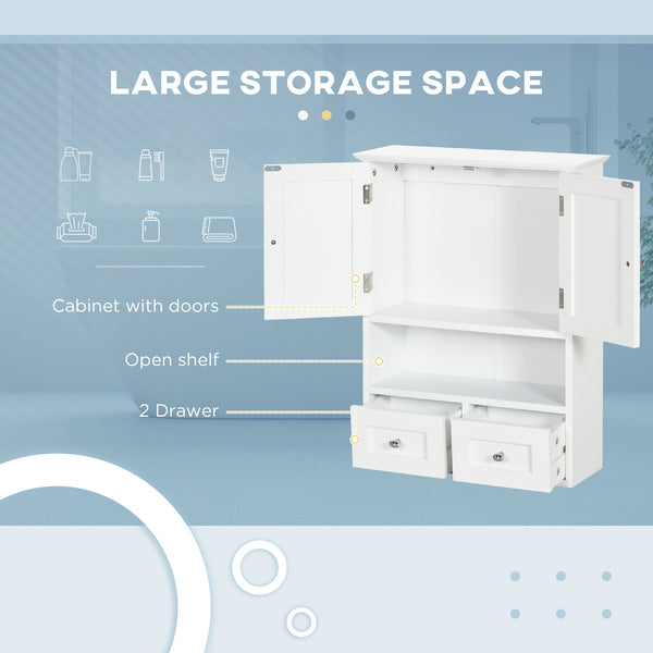 Armoire murale de salle de bain avec étagère, blanc