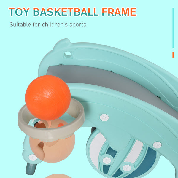 3-in-1 Toddler Rocking Frog, Slide & Basketball