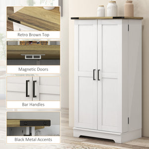 Meuble de rangement de style campagnard, blanc crème