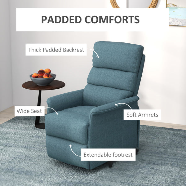 Fauteuil releveur pour personnes âgées électrique avec télécommande, bleu