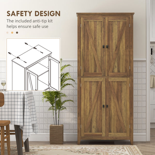 Meuble de rangement avec portes et étagères, marron