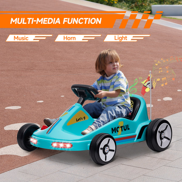 6V electric go-kart with music, light and horn, blue