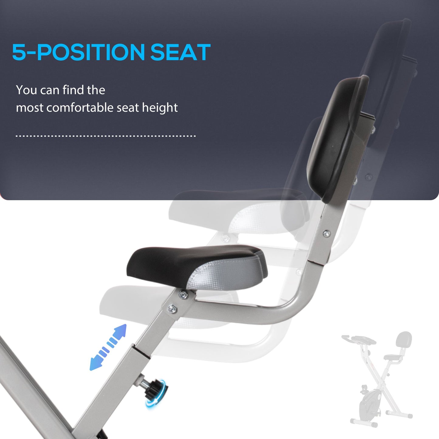 Vélo d'appartement pliable avec 8 niveaux de résistance magnétique, pour entraînement cardio, noir
