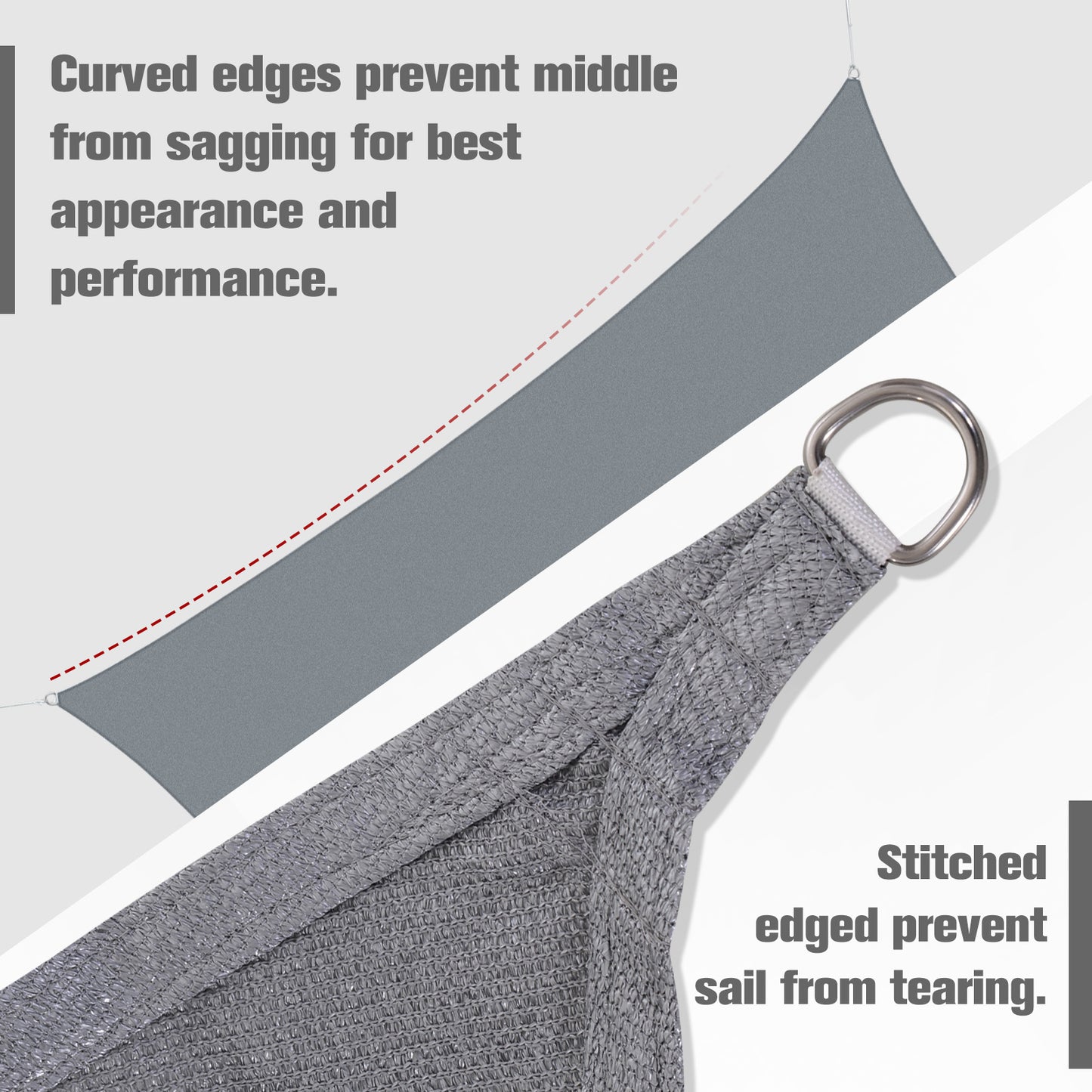 Voile d’ombrage rectangulaire d’extérieur – Protection solaire efficace, gris