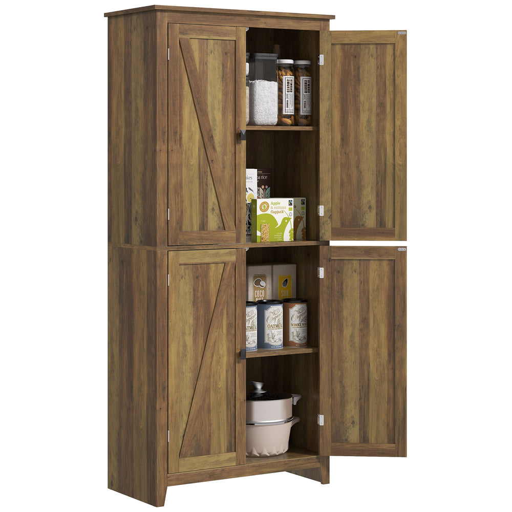 Meuble de rangement avec portes et étagères, marron