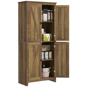 Meuble de rangement avec portes et étagères, marron