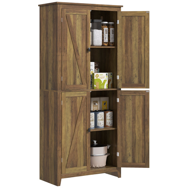 Meuble de rangement avec portes et étagères, marron