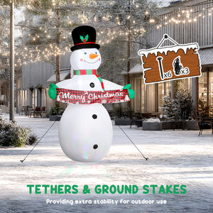 Bonhomme de neige gonflable de 7 pieds avec musique activée par le mouvement