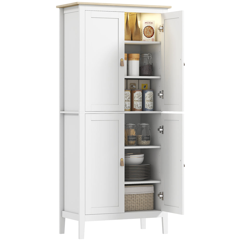 Meuble de rangement avec détecteur de mouvement et éclairage LED, blanc