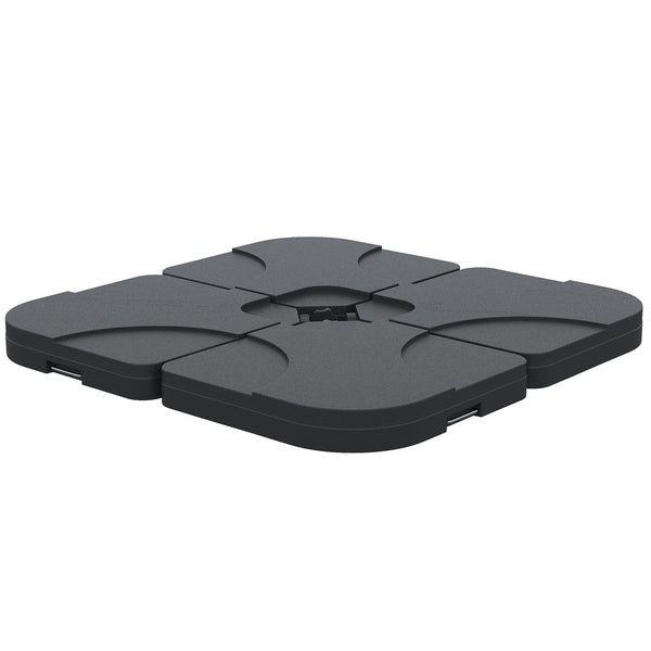 Lot de 4 poids pour pied de parasol déporté, remplissables de sable ou d'eau, noir