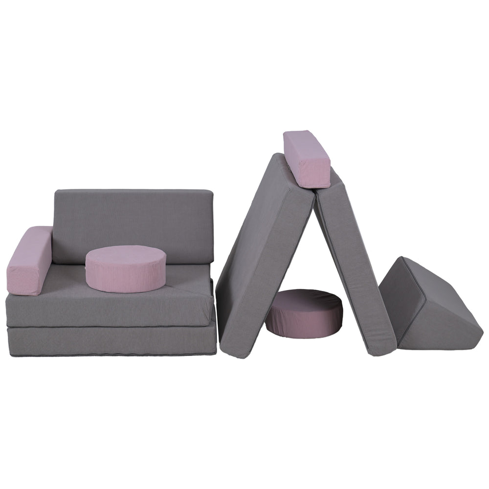 Canapé de jeu modulaire 12 pièces pour enfants, gris