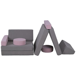 Canapé de jeu modulaire 12 pièces pour enfants, gris