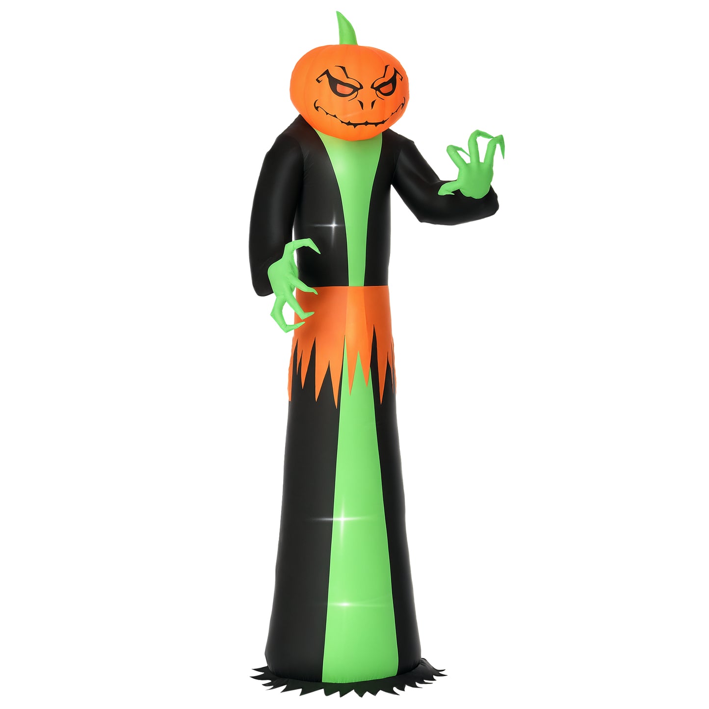 Décoration gonflable d'Halloween 2,7 m Tête de citrouille fantôme, Affichage LED
