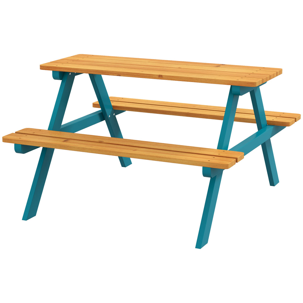 Ensemble de table de pique-nique et bancs, bois naturel