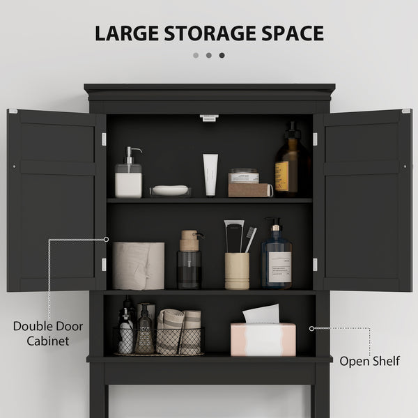 Meuble de rangement à 3 niveaux au-dessus des toilettes avec étagère réglable