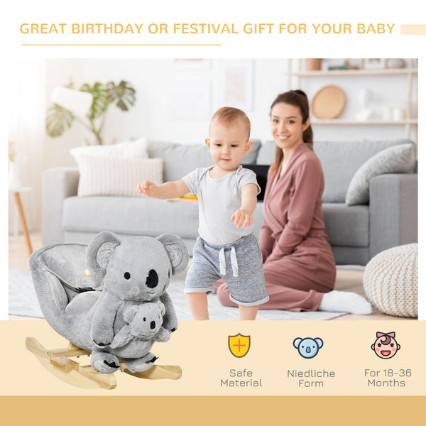 Plush Rocking Koala with Realistic Sounds, Grey