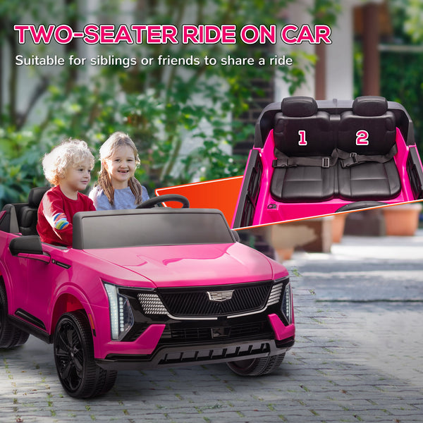 Cadillac Escalade 2-seater 12V with remote control, spring suspension, pink