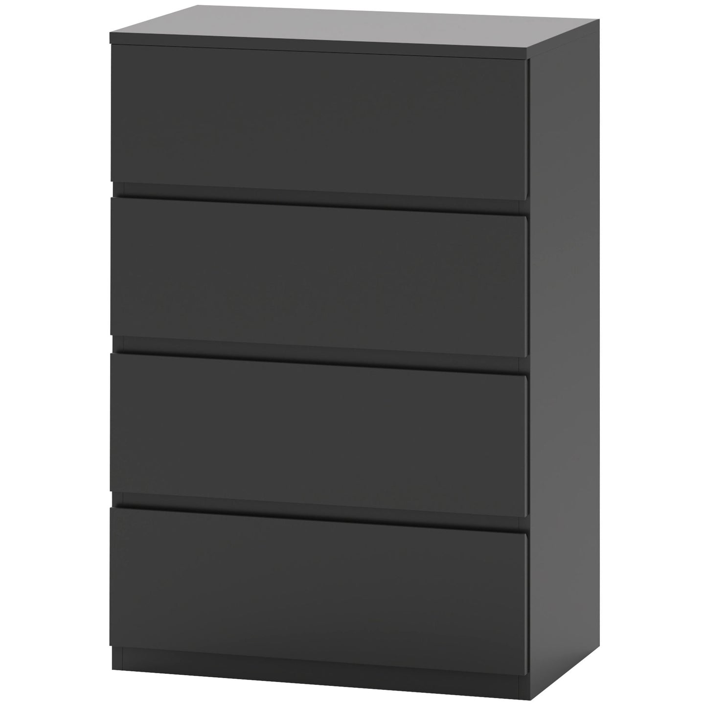 Commode 4 tiroirs de rangement indépendant, noir