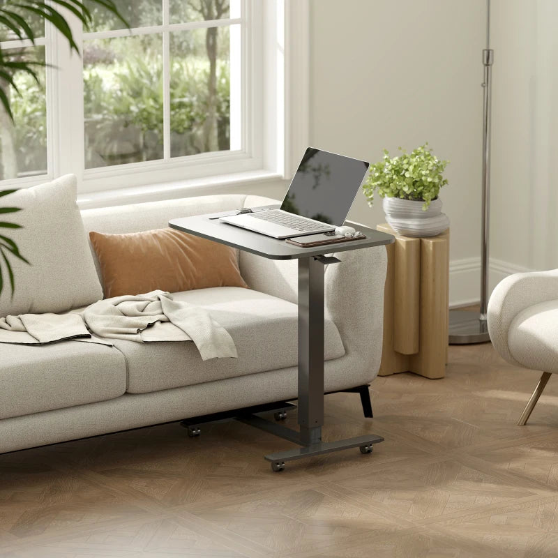 Bureau debout à hauteur réglable sur roulettes de 43 pouces, noir