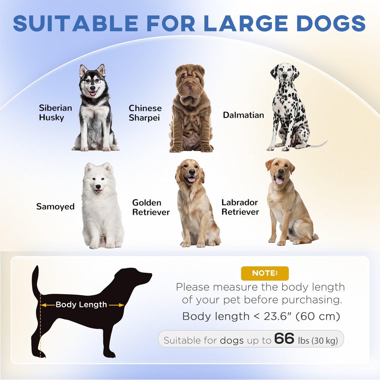 Canapé pour grands chiens avec housse lavable et coussinets antidérapants, gris foncé