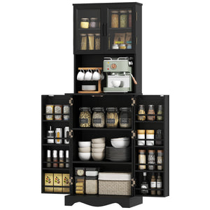 Meuble de rangement avec 8 étagères, noir