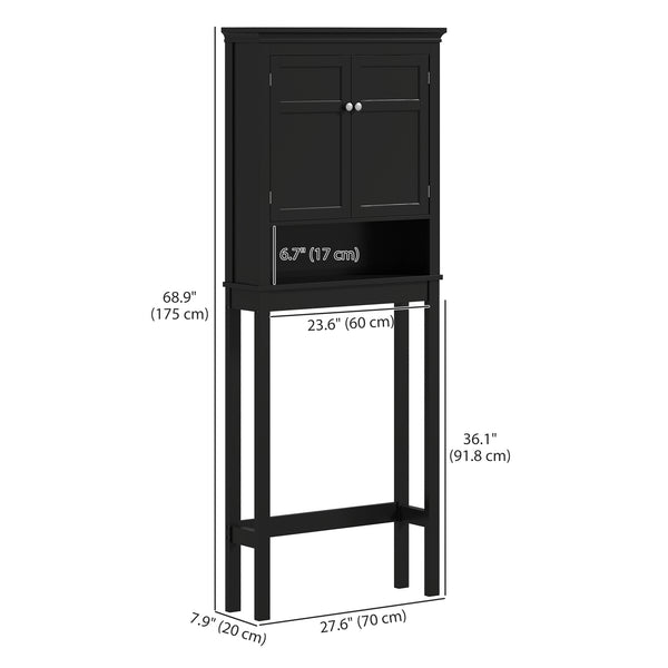 Meuble de rangement à 3 niveaux au-dessus des toilettes avec étagère réglable