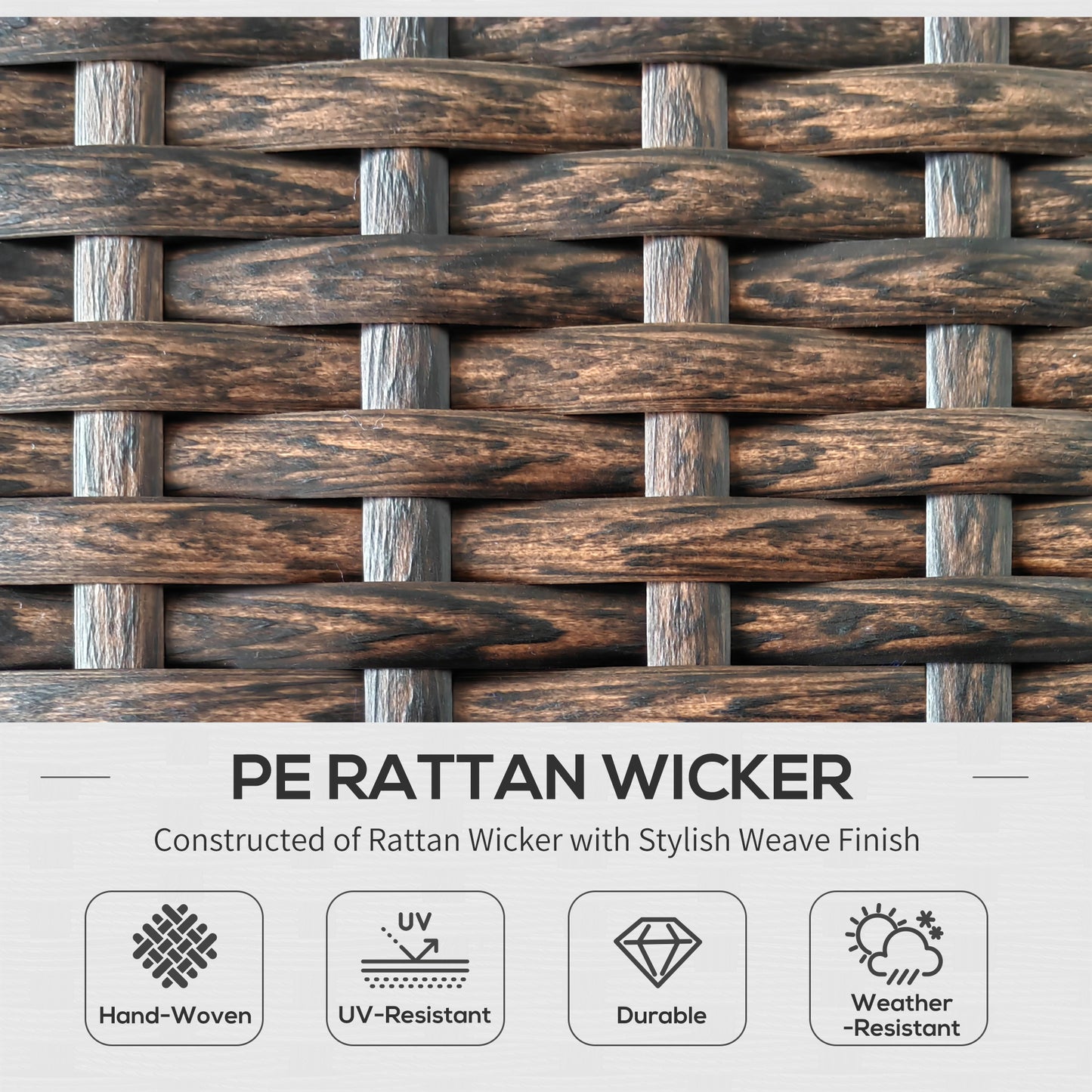9 Piece Wicker Garden Furniture Set with Cushion, Light Grey