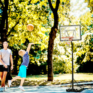 Panier de basket portable avec roulettes, hauteur réglable de 2,4 à 3 m, noir