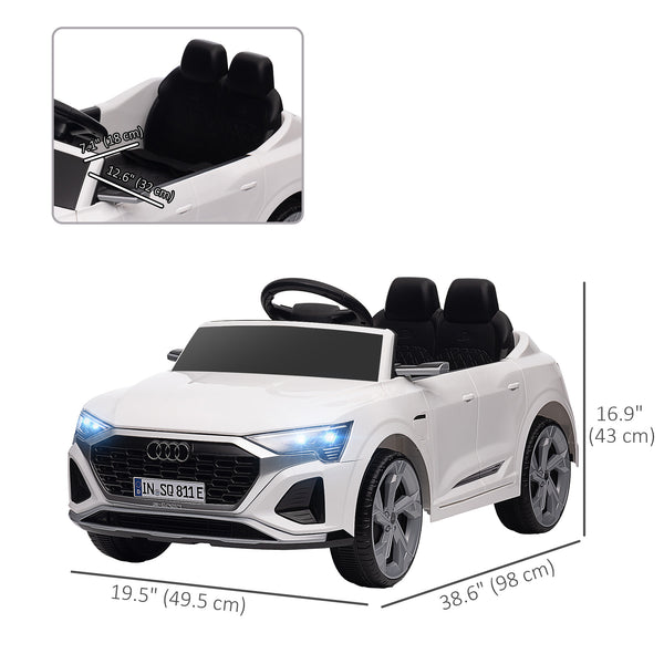 Licensed Audi Q8 Etron Sportback 12V with remote control, white