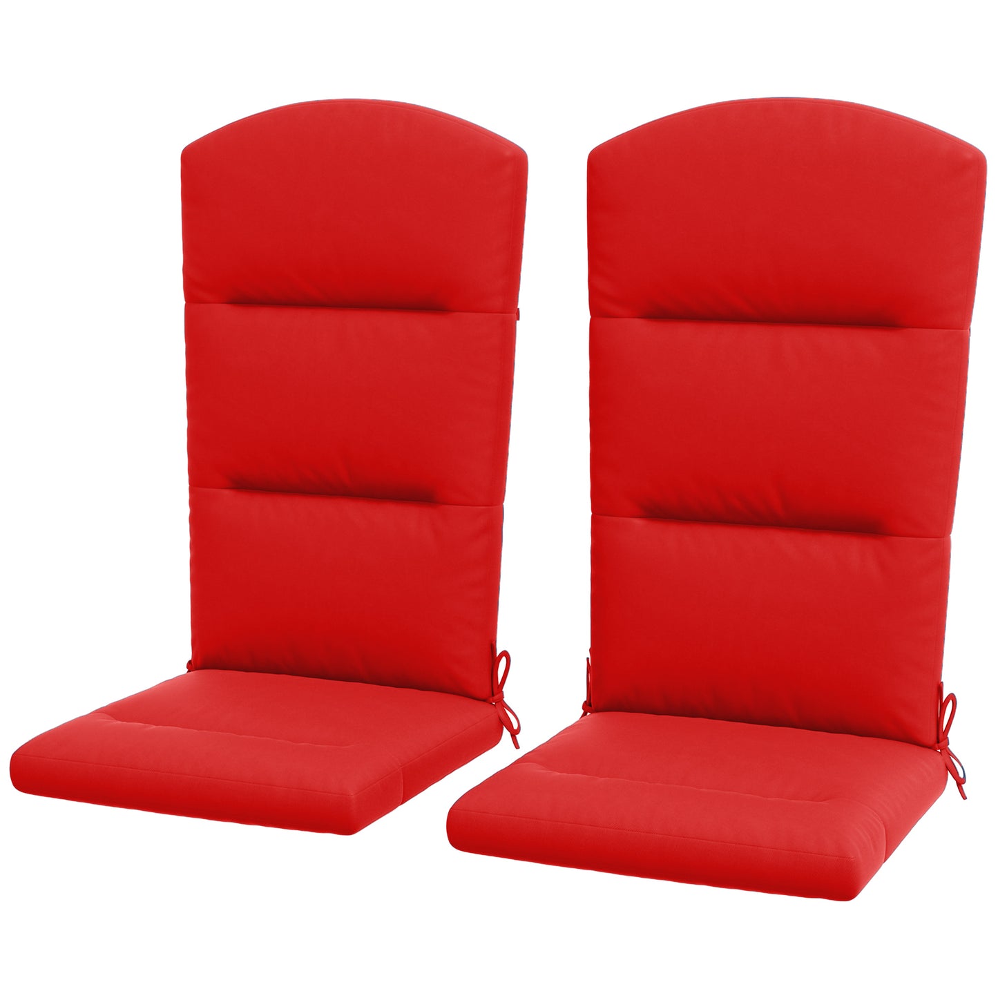 Coussins de remplacement pour chaise de patio Adirondack avec dossieret attaches, lot de 2, rouge vin