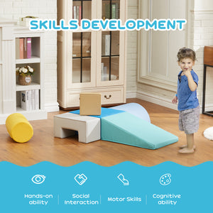 Aire de jeux souple 6 pièces pour enfants, jaune/vert