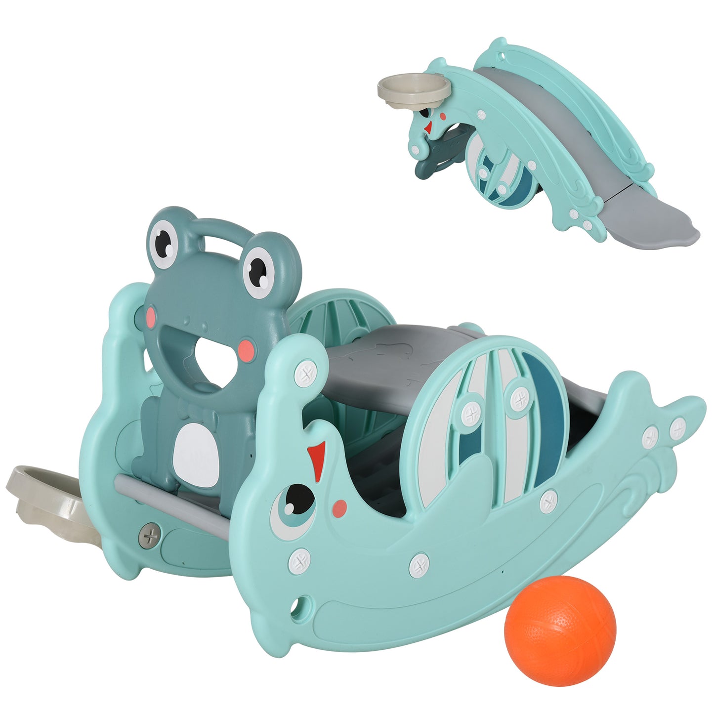 3-in-1 Toddler Slide and Rocking Horse, 1.5-3 Years, Green