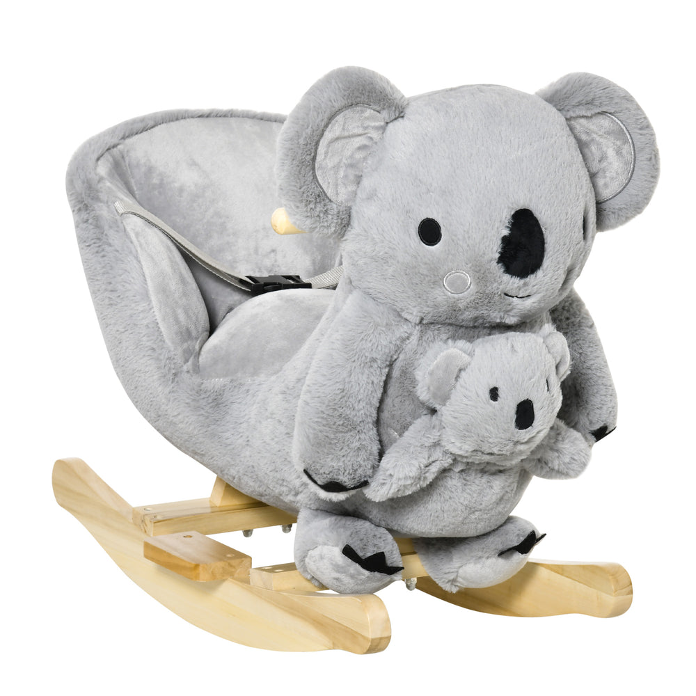 Koala à bascule en peluche avec sons réalistes, gris