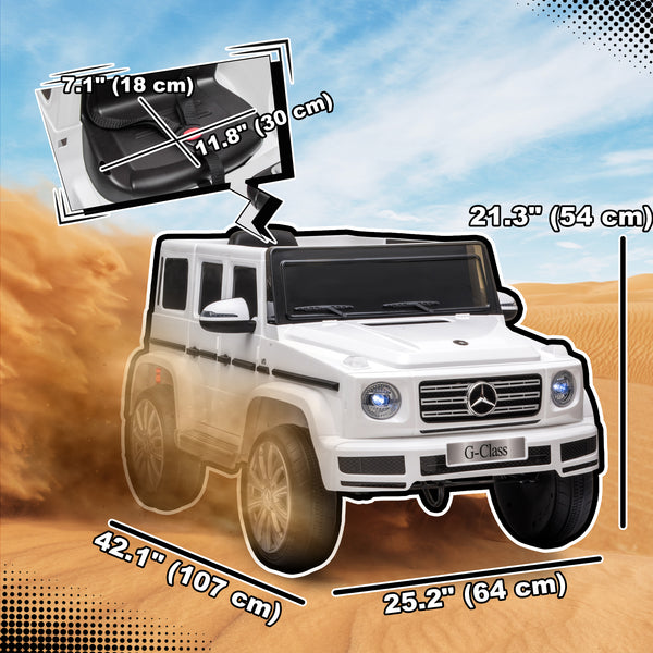 Mercedes Benz G500 12 V avec télécommande, blanche