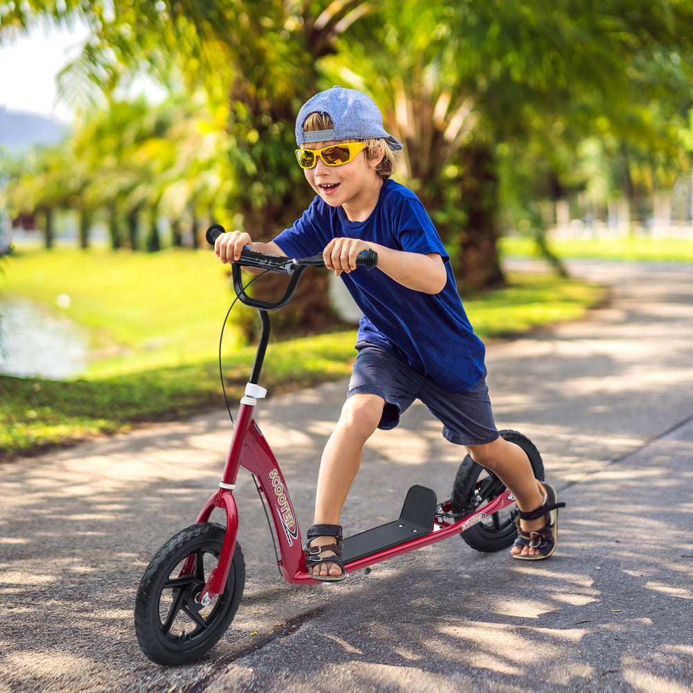 Trottinette avec pneus de 12 pouces, rouge